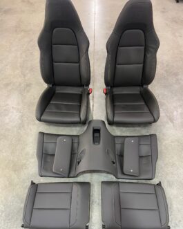 Porsche 911 991 Carrera Interior – Dark Grey Leather, Yellow Contrast Stitching, Porsche Crest, Complete OEM