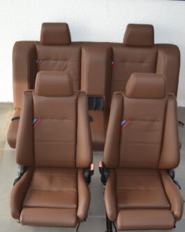 BMW E30 M3 Leather Seat Set Tan Cognac M Stripe OEM | Rare Complete Set